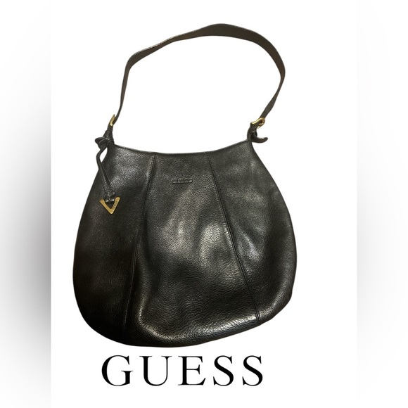 Vintage pebbled leather GUESS bag in black - Picture 1 of 8